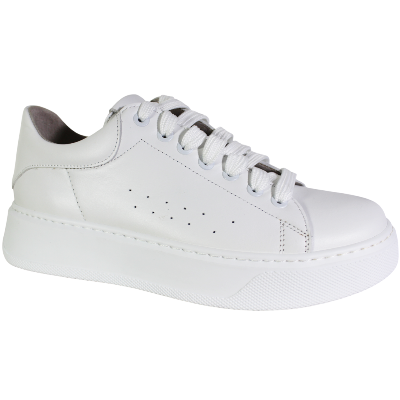 Półbuty Sneakersy Damskie Verano 25-692 Skóra Białe Lico