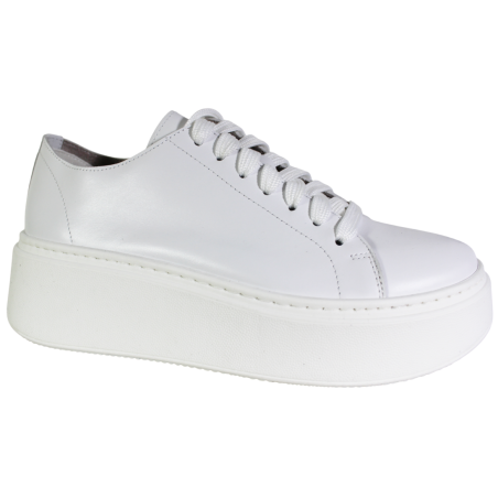 Półbuty Sneakersy Damskie Verano 25-735 Skóra Białe Lico