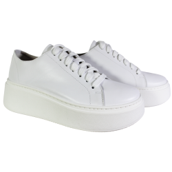 Półbuty Sneakersy Damskie Verano 25-735 Skóra Białe Lico