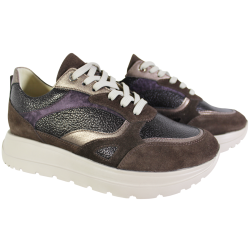 Sneakersy Damskie Kampa N1135S3 Skóra Brąz Lico Czekolada