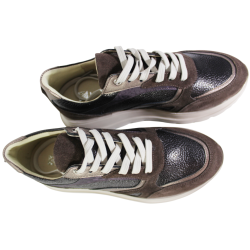 Sneakersy Damskie Kampa N1135S3 Skóra Brąz Lico Czekolada