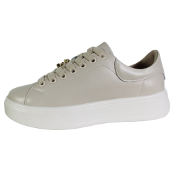 Sneakersy Damskie Cambell 25-19379 Skóra Beżowe Lico