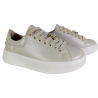 Sneakersy Damskie Cambell 25-19379 Skóra Beżowe Lico