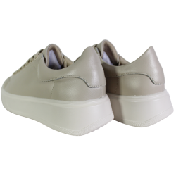 Sneakersy Damskie Cambell 25-19379 Skóra Beżowe Lico