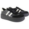 Sneakersy Damskie Verano 25-732 Skóra Czarne Lico Wygodne