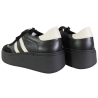Sneakersy Damskie Verano 25-732 Skóra Czarne Lico Wygodne