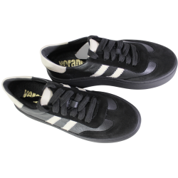Sneakersy Damskie Verano 25-732 Skóra Czarne Lico Wygodne