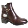 Botki Damskie Potocki 25-12738 Brązowe Lico • Eleganckie Buty Na Jesień i Zimę