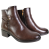 Botki Damskie Potocki 25-12738 Brązowe Lico • Eleganckie Buty Na Jesień i Zimę