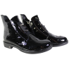 Botki Damskie Potocki 25-12708 Czarne Lakierowane • Eleganckie Buty na Jesień/Zima