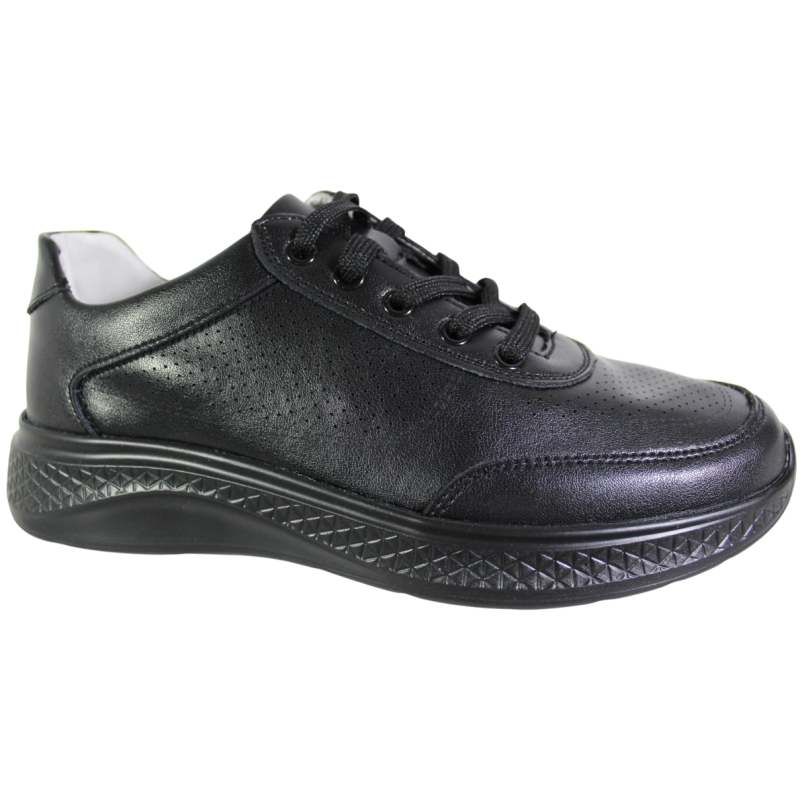 Sneakersy Damskie Goodin WN-4704 Skóra Czarne Lico Wygodne