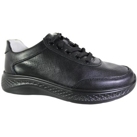 Sneakersy Damskie Goodin WN-4704 Skóra Czarne Lico Wygodne