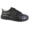 Półbuty Sneakersy Damskie Valencia TH-004 Skóra Czarne Lico