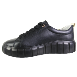 Półbuty Sneakersy Damskie Valencia TH-004 Skóra Czarne Lico