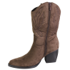 Botki Damskie Kowbojki CHC Shoes CHC388 Brąz Zamszowe Czekoladowe