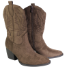 Botki Damskie Kowbojki CHC Shoes CHC388 Brąz Zamszowe Czekoladowe