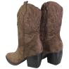 Botki Damskie Kowbojki CHC Shoes CHC388 Brąz Zamszowe Czekoladowe