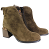 Botki Damskie Vinceza 66811 Skóra Camel Zamszowe Na Klocku