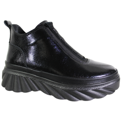 Botki Damskie Filippo DBT7426 Skóra Czarne Lakierowane Sportowe