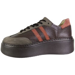 Sneakersy Damskie Kampa N1068S10 Skóra Brązowe Lico