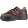 Sneakersy Damskie Kampa N1068S10 Skóra Brązowe Lico