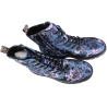 Botki Damskie Artiker 57C1052 Granatowe W Kwiaty Ocieplane