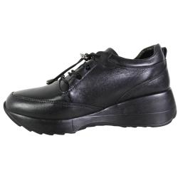 Sneakersy Damskie Artiker 57C2141 Skóra Czarne Lico Na Koturnie