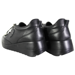 Sneakersy Damskie Artiker 57C2141 Skóra Czarne Lico Na Koturnie