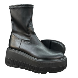 Botki Damskie Carinii B9347 Skóra Czarne Lico