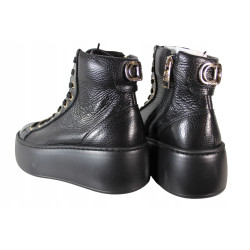 BOTKI SNEAKERSY CARINII B9254 SKÓRA CZARNE LICO