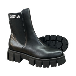 Botki Damskie CheBello 3018 Skóra Czarne Lico