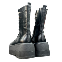 Botki Damskie Carinii B9338 R.37 Skóra Czarne Lico Platforma