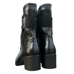 Botki Damskie Galant 3308 Skóra Czarne Lico