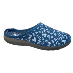 Kapcie Pantofle Damskie Inblu ET000032 granatowe LOVE ciepłe domowe