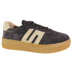 Półbuty Sneakersy Damskie Goodin GD-LX1074 Skóra Brąz Zamsz Czekoladowe