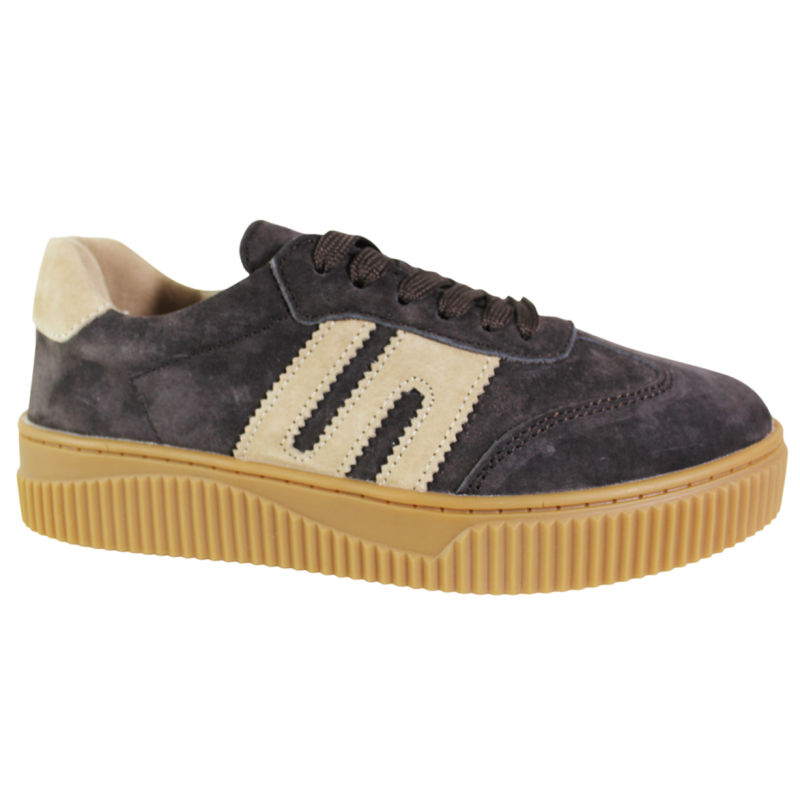 Półbuty Sneakersy Damskie Goodin GD-LX1074 Skóra Brąz Zamsz Czekoladowe