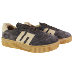 Półbuty Sneakersy Damskie Goodin GD-LX1074 Skóra Brąz Zamsz Czekoladowe