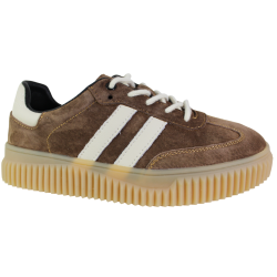 Półbuty Sneakersy Damskie Goodin GD-XF-199 Skóra Brązowe Zamszowe