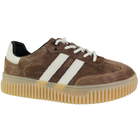 Półbuty Sneakersy Damskie Goodin GD-XF-199 Skóra Brązowe Zamszowe