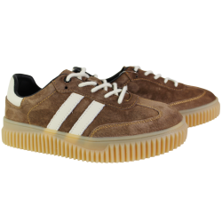 Półbuty Sneakersy Damskie Goodin GD-XF-199 Skóra Brązowe Zamszowe