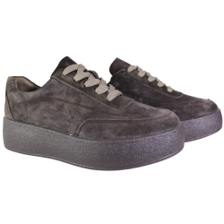 Półbuty Sneakersy Damskie Goodin GD-XF-210 Skóra Brąz Zamsz Czekoladowe