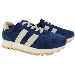 Półbuty Sneakersy Damskie Goodin GD-LX1080 Skóra Granatowe Zamszowe
