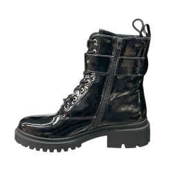 Botki Damskie C&M 9032 Czarny Lakier Ocieplane