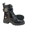 Botki Damskie C&M 9032 Czarny Lakier Ocieplane