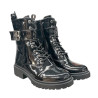 Botki Damskie C&M 9032 Czarny Lakier Ocieplane