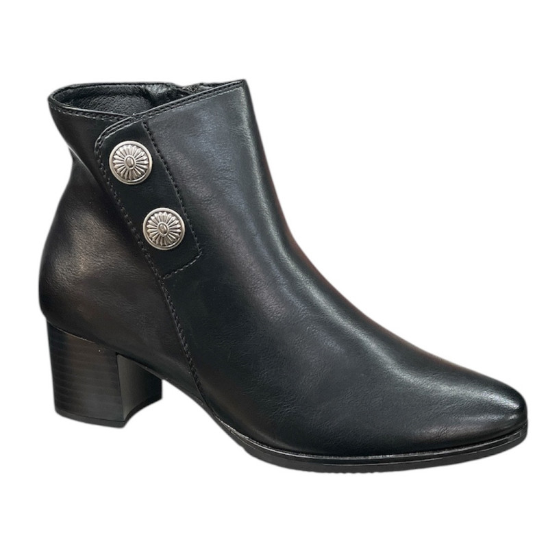 Botki Damskie Goodin HF284   Czarne Na Obcasie Eleganckie  Ocieplane