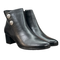Botki Damskie Goodin HF284   Czarne Na Obcasie Eleganckie  Ocieplane