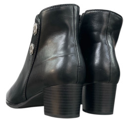 Botki Damskie Goodin HF284   Czarne Na Obcasie Eleganckie  Ocieplane