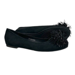 Baleriny Damskie Goodin GD-FL896 Czarne Z Cyrkoniami Wygodne