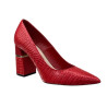 Czółenka Damskie Bravo Moda 1818 Czerwone Skóra Naturalna Na Słupku